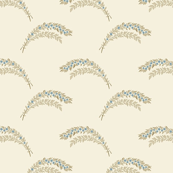 SEABREEZE:  Berry Branch in Pearl-Blue by Laundry Basket Quilts