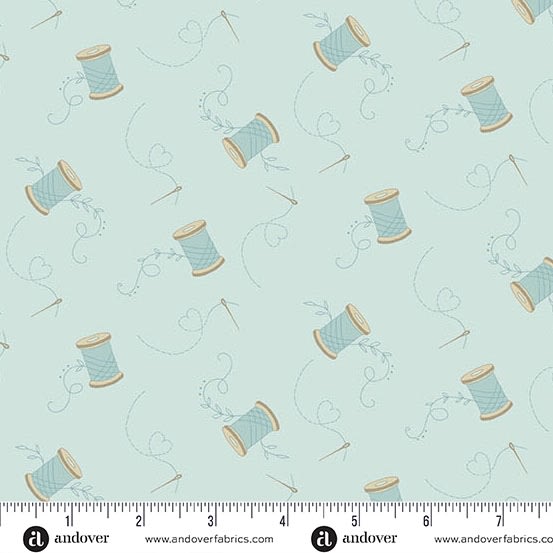 SEWING BIRD  Needle and Thread  Lake blue A-1605-B   by Laundry Basket Quilts