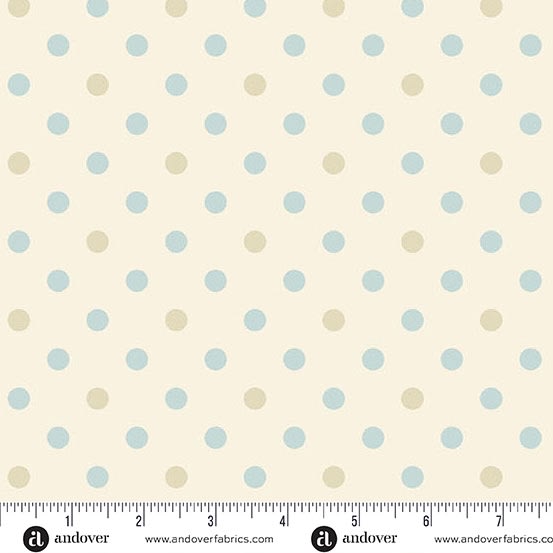 SEWING BIRD:   Pearls Berries Dot Cream  A-1615-L  by Laundry Basket Quilts