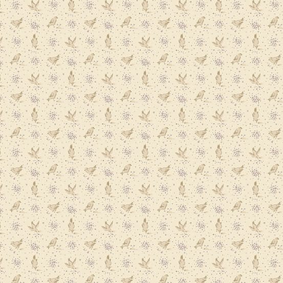 WILDFLOWER COTTAGE:  MEADOWLARKS in PARCHMENT by Renee Nanneman