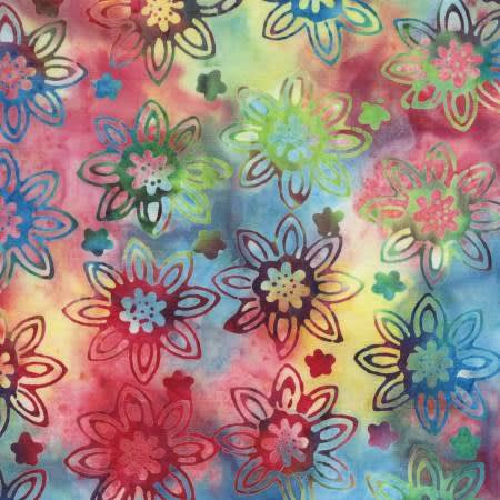 Sorbet Star Flower Batik # 3459Q-X  Anthology Jacqueline de Jonge