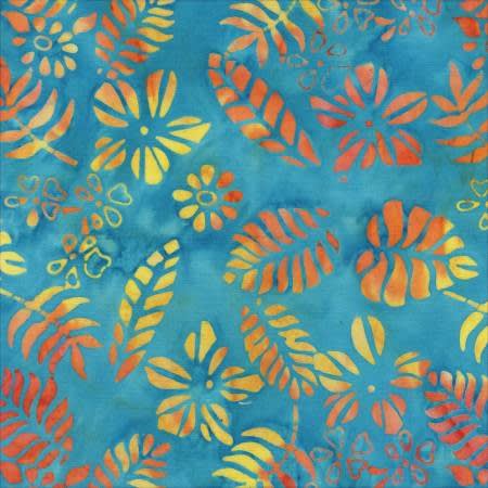 Sunset Aqua Tropical Leaves # 3497Q-X Anthology Jacqueline de Jonge