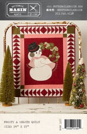 FROSTY & WREATH QUILT PATTERNfrom Buttermilk Basin shows a Vintage Snowman.