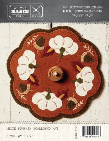 White Pumpkin Scalloped Mat from Buttermilk Basin