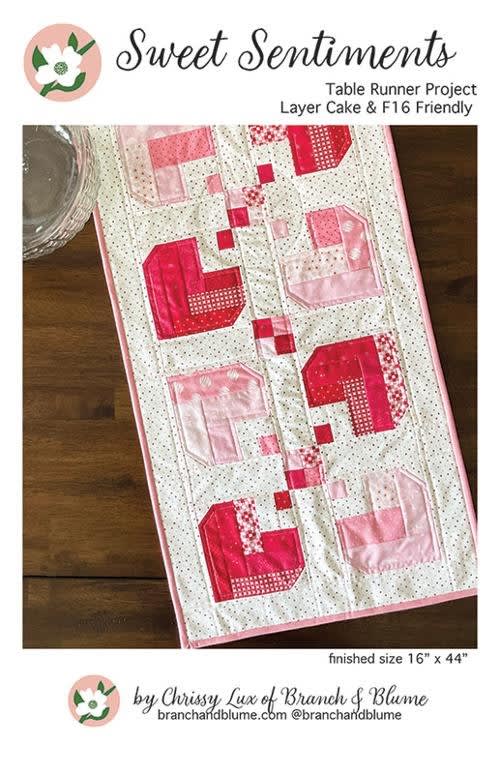 Sweet Sentiments Table Runner Pattern  by Branch & Blume