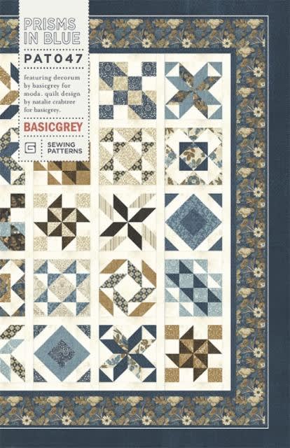 Prisms in Blue Quilt Pattern by BasicGrey