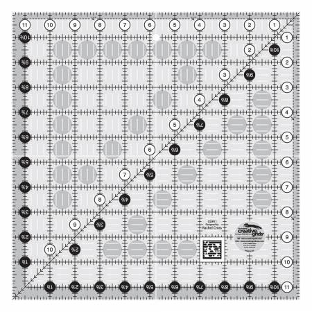 Creative Grids Quilt Ruler 11-1/2in Square # CGR11