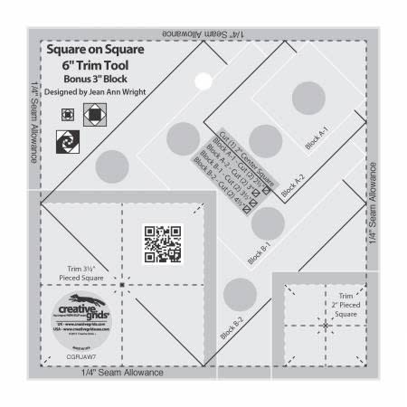 Creative Grids Square on Square 6in Trim Tool # CGRJAW7