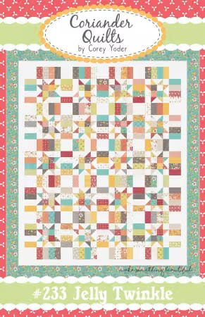 Jelly Twinkle Quilt Pattern by Coriander Quilts shows a quilt made of squares and rectangles .