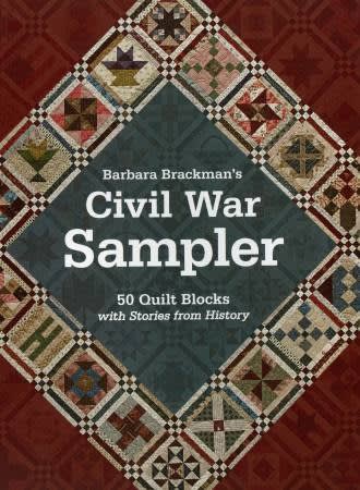 Barbara Brackmans Civil War Sampler shows the cover of the book that is being used for the Civil War QAL or Quilt Along.