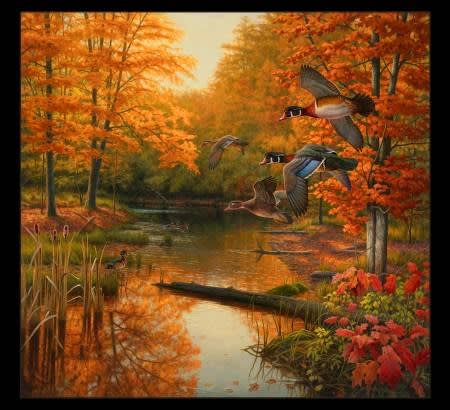 Magical Season Panel FALL BLACK-HARVEST