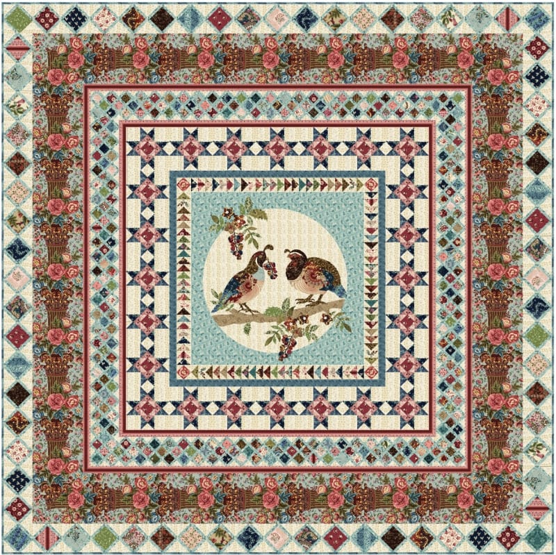 LOST GARDENS OF HELIGAN: MERRILL QUAILS QUILT KIT (TOP)  by Michelle Yeo