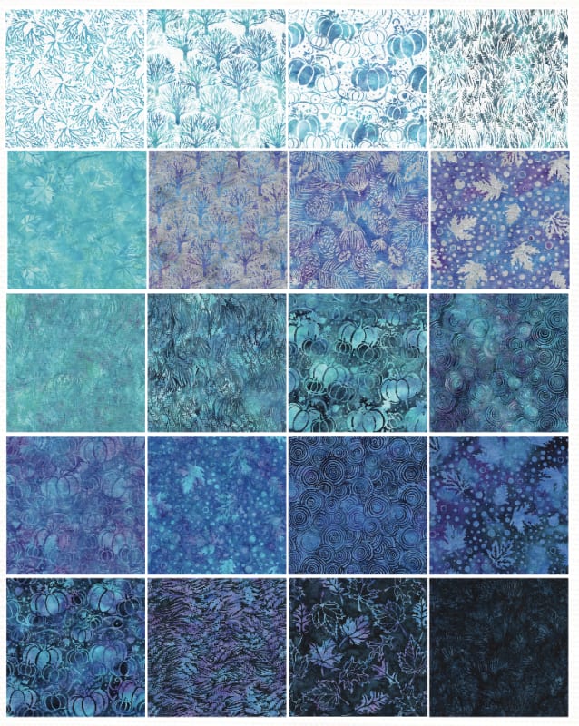 AUTUMN TWILIGHT BLUES Batik Layer Cake from ISLAND BATIK