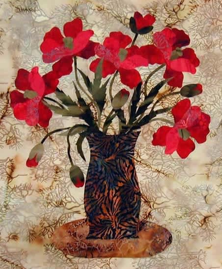 Poppies Applique Quilt Pattern by Laundry Basket Quilts