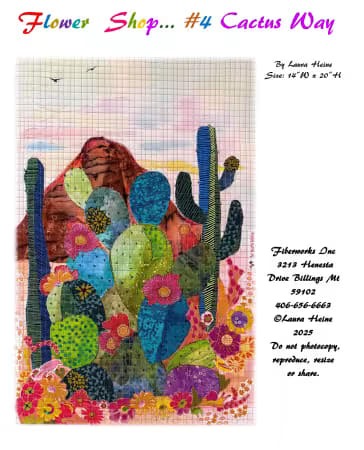 Flower Shop #4 CACTUS WAY Collage Quilt Pattern by Laura Heine