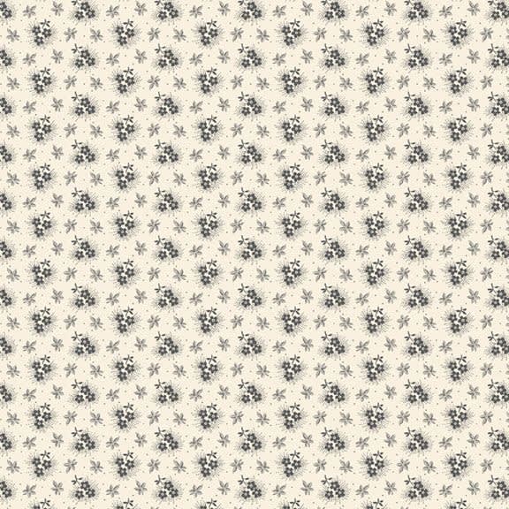 Everyday Essentials Shirting No. Ten by Sheryl Johnson for Marcus Fabrics shows a very small shirting motif in black on a cream ground.