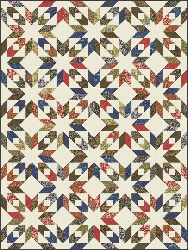 Same Sky Quilt Pattern by Modernly Morgan shown in Morris Muse Fabrics
