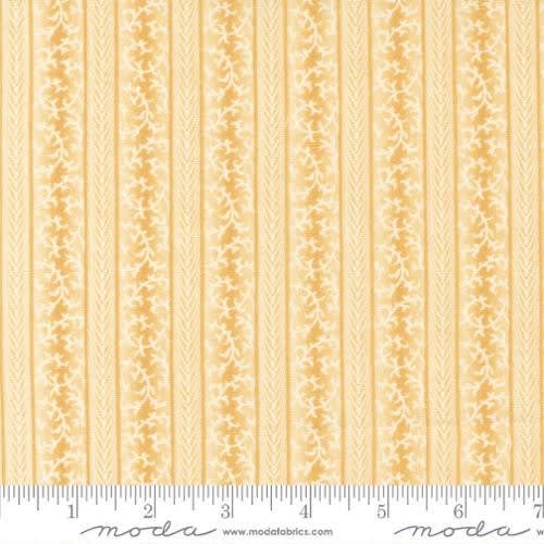 Amelia's Blues Stripe Yellow by Betsy Chutchian for Moda shows a pretty small scale stripe in yellow. Amelia's Blues Stripe Yellow by Betsy Chutchian for Moda shows a pretty small scale stripe in yellow.