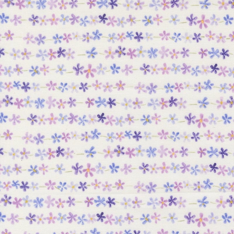 DELPHINIUM: Daisy Chain Stripe in Snowdrop 24655 11 by Janet Clare for Moda DELPHINIUM: Daisy Chain Stripe in Snowdrop 24655 11 by Janet Clare for Moda
