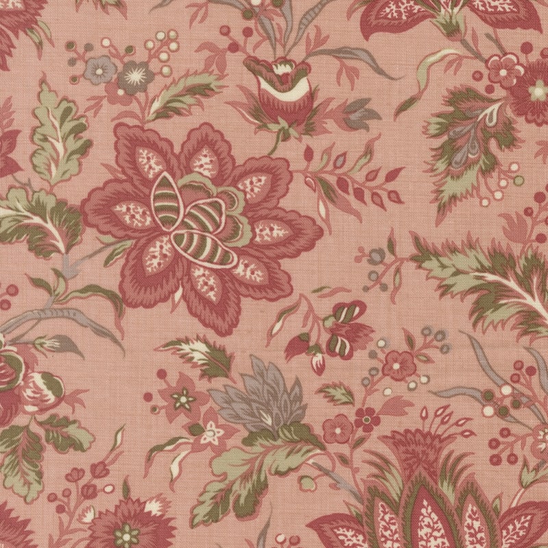FLEUR DE PARIS:   Pivoine Florals 13990-16 Pale Rose by French General
