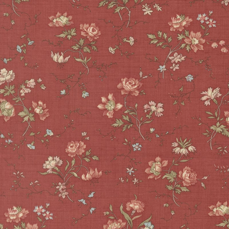 FLEUR DE PARIS: Parterre Florals 13991-14 Garance Red by French General