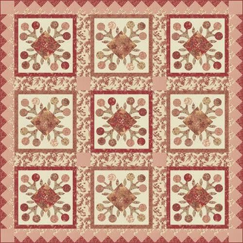 LE JARDIN ROUGE:    La Grande Fleur Quilt Pattern by French General for Moda Fabrics