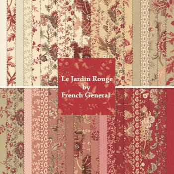 LE JARDIN ROUGE:  Fat Quarter Bundle (40) by French General