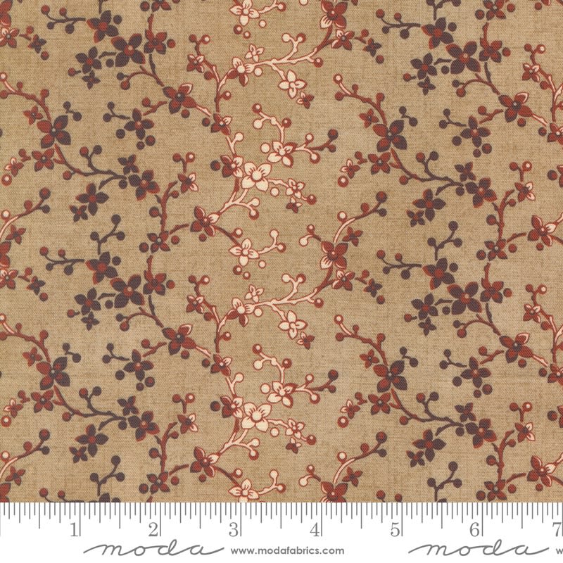 Lydia's Lace Trailing Vines Toast (Neutral Tan)/Crimson shows a crimson and brown vine on a neutral tan ground. Lydia's Lace Trailing Vines Toast (Neutral Tan)/Crimson shows a crimson and brown vine on a neutral tan ground.