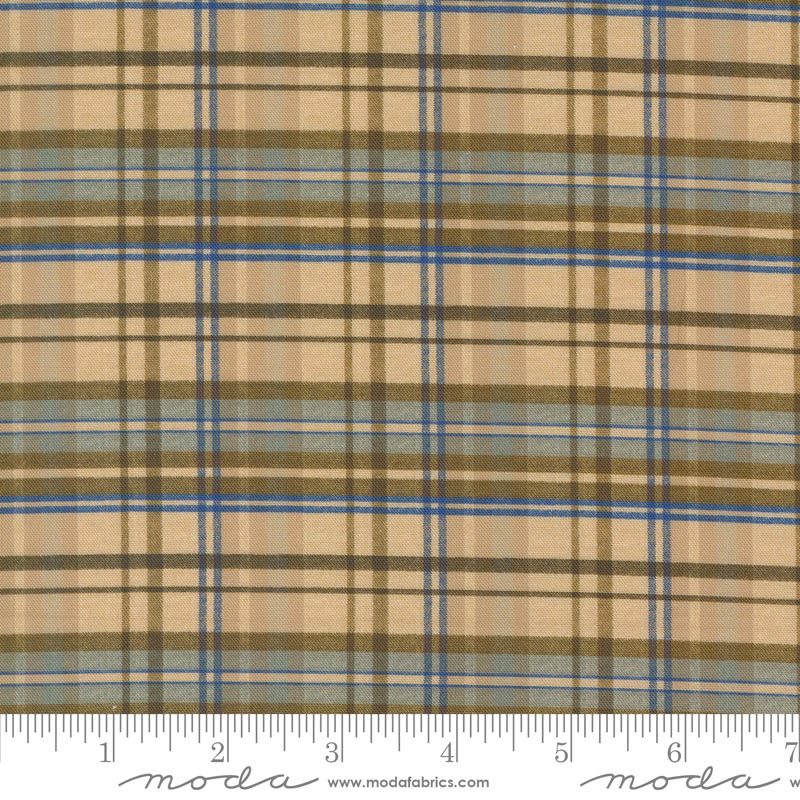 Lydia's Lace Determination Checks & Plaid Toast shows a plaid motif in tan, blue and green. Lydia's Lace Determination Checks & Plaid Toast shows a plaid motif in tan, blue and green.