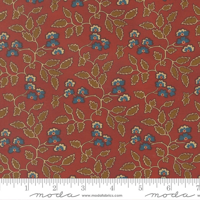 Pamelias Path Madder Red 47550 14 by Betsy Chutchian for Moda