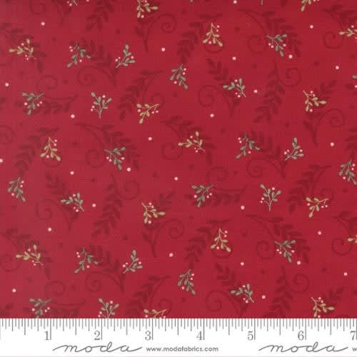 WHEN SNOW FALLS S Tossed Greenery Berry Red 56175 14 by Deb Strain