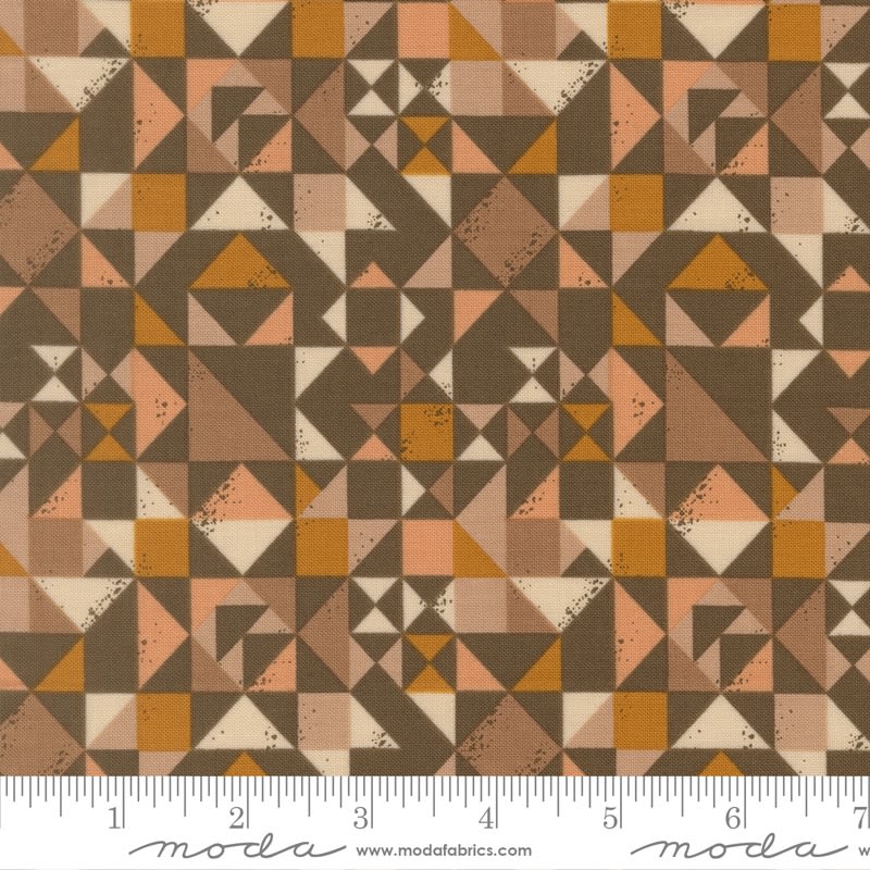 WELLSPRING  Quilt Blocked Geometrics  Earth 45673 18 by Fancy That Design House