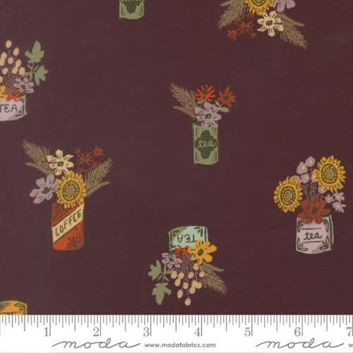 WINDFALL Vintage Flower Jars Merlot 45654 25  by Fancy That Design House
