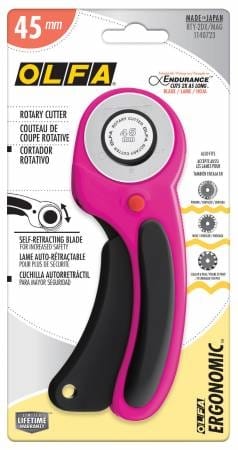 OLFA 45 Mm Deluxe Ergonomic Rotary Cutter Magenta