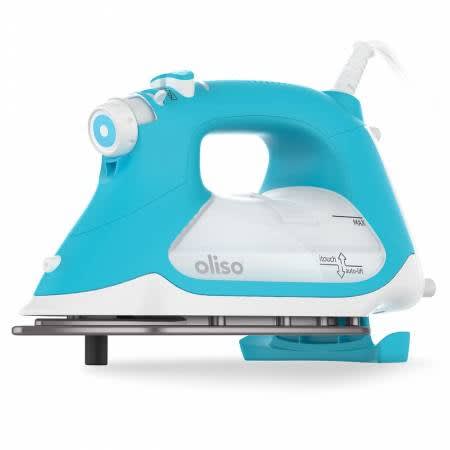 Oliso Iron TG1600 Pro Plus Turquoise shows a turquoise blue iron.