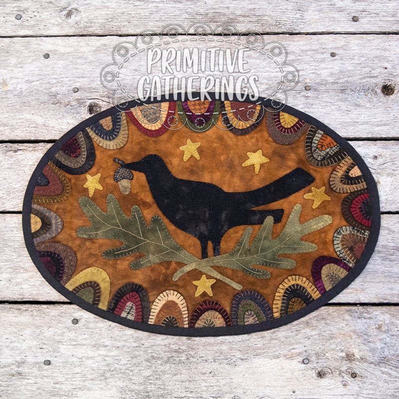 REDWARE CROW  Wool Applique Quilt KIT with Pattern from Primitive Gatherings from Primitive Gatherings