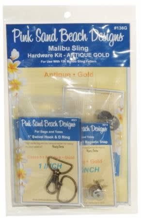 Malibu Sling Hardware Set Antique Gold by Pink Sand Beach Designs