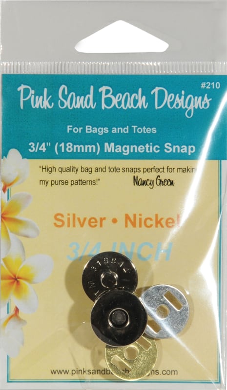 Magnetic Purse Snap Silver Nickel 3/4 inch by Pink Sand Beach Designs