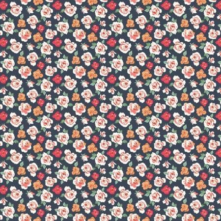 Bloomberry Tiny Roses Midnight Blue