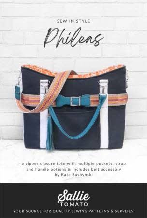 Phileas Tote Bag Pattern by Sallie Tomato shows an extremely stylish clutch bag.