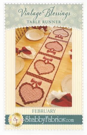 Vintage Blessings February Table Runner Pattern by Shabby Fabrics