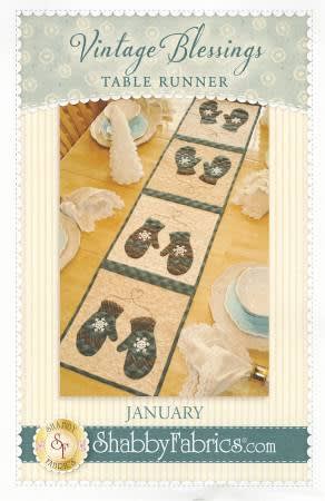 Vintage Blessings January Table Runner Pattern by Shabby Fabrics