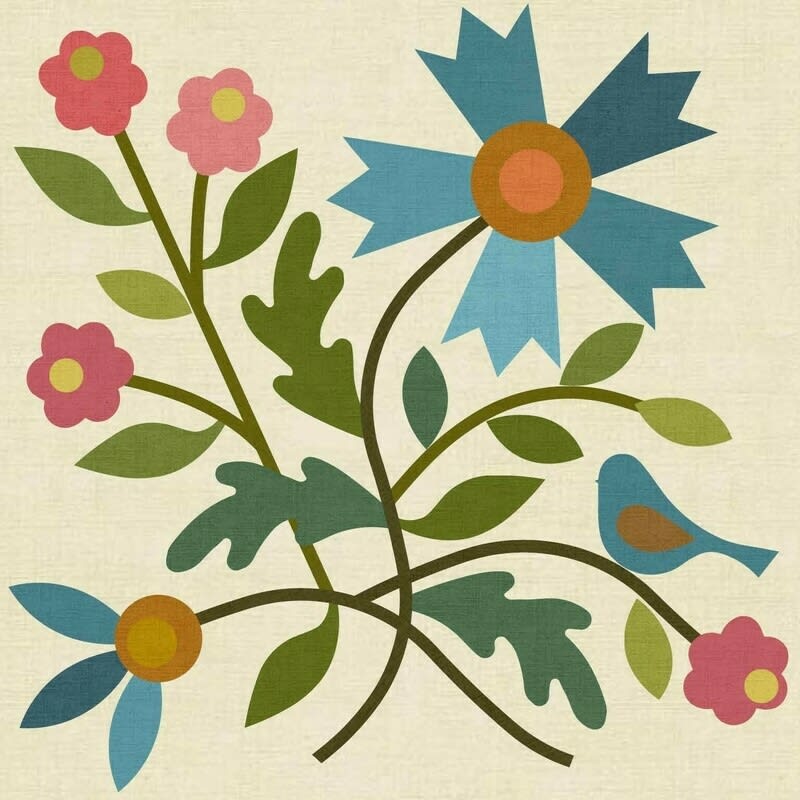 Spring Bouquet Block 1 by Laundry Basket Quilts