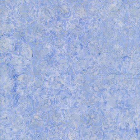 TONGA BLUEBELL BATIK  Arctic Cabbage Patch # B4437-ARCTIC  shows a blurry motif in a light artic blue color.