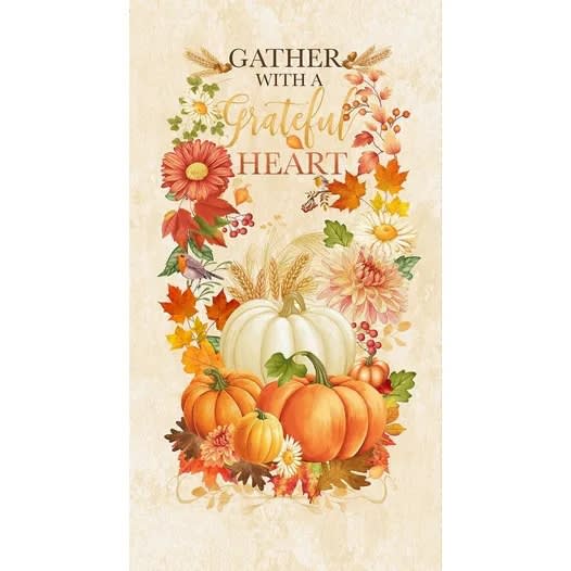 Gather With A Grateful Heart Panel by Timeless Treasures