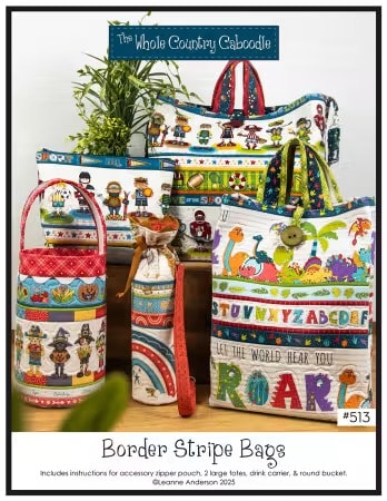 Border Stripe Bags # WCC513 by Whole Country Caboodle