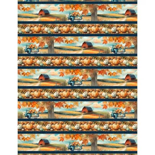 Glorious Fall Multi Repeating Stripe Yardageby Nancy Mink