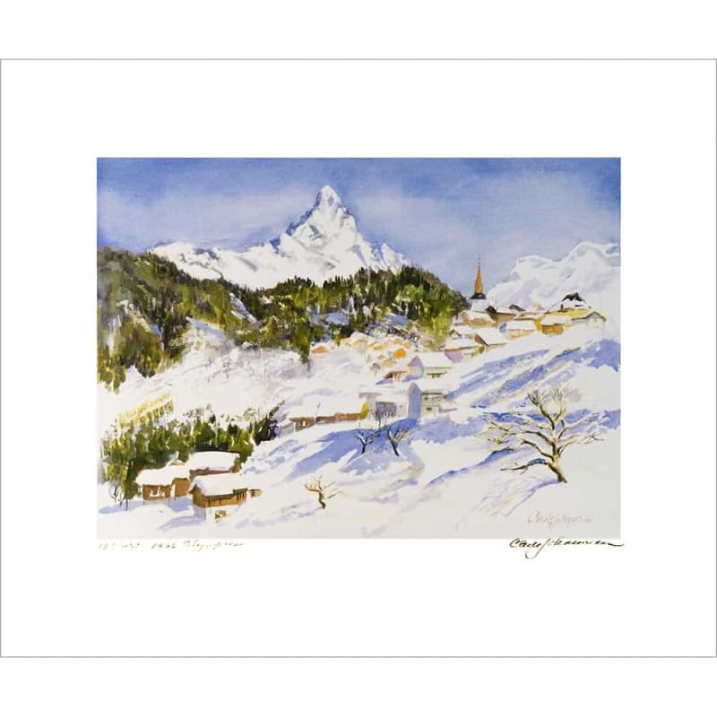 Winter Olympics 1992 Albertville Ski Poster Signed By Cecile Johnson