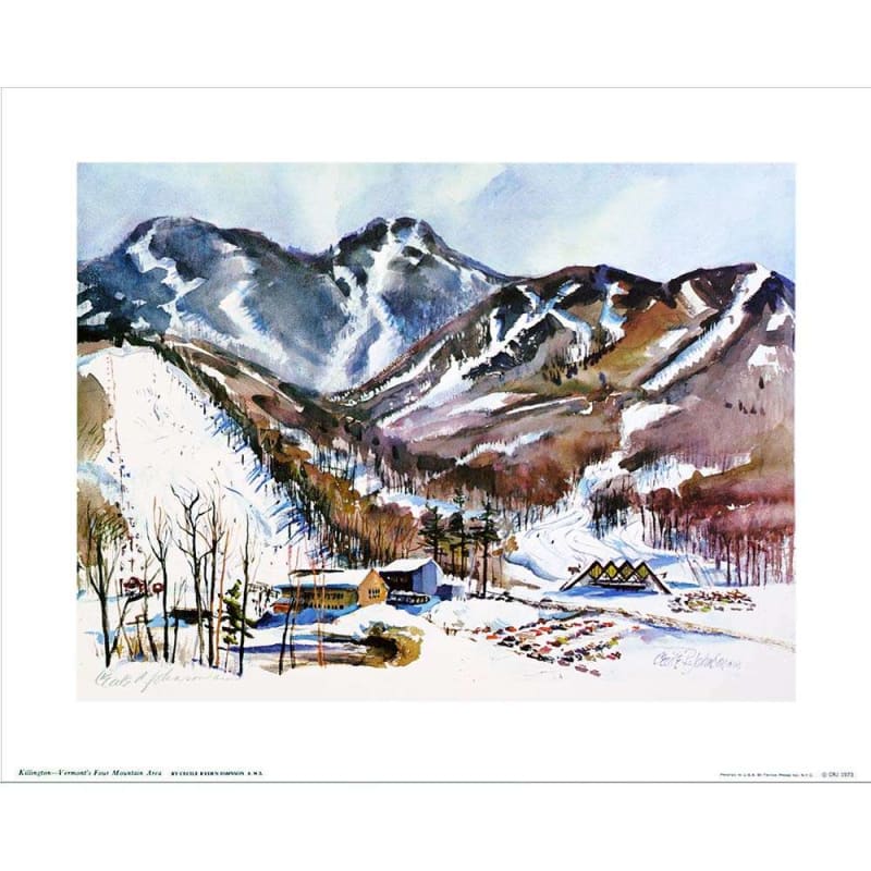 Killington Vermonts Four Mountains Poster By Cecile Johnson Killington Vermonts Four Mountains Poster By Cecile Johnson