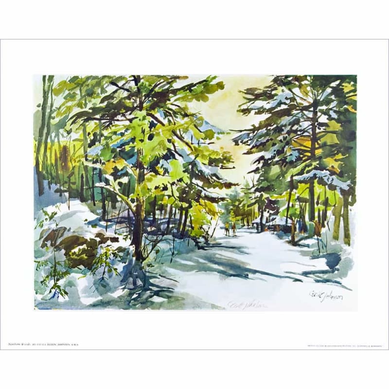 Keystone, CO Northern Woods Poster Signed By Cecile Johnson